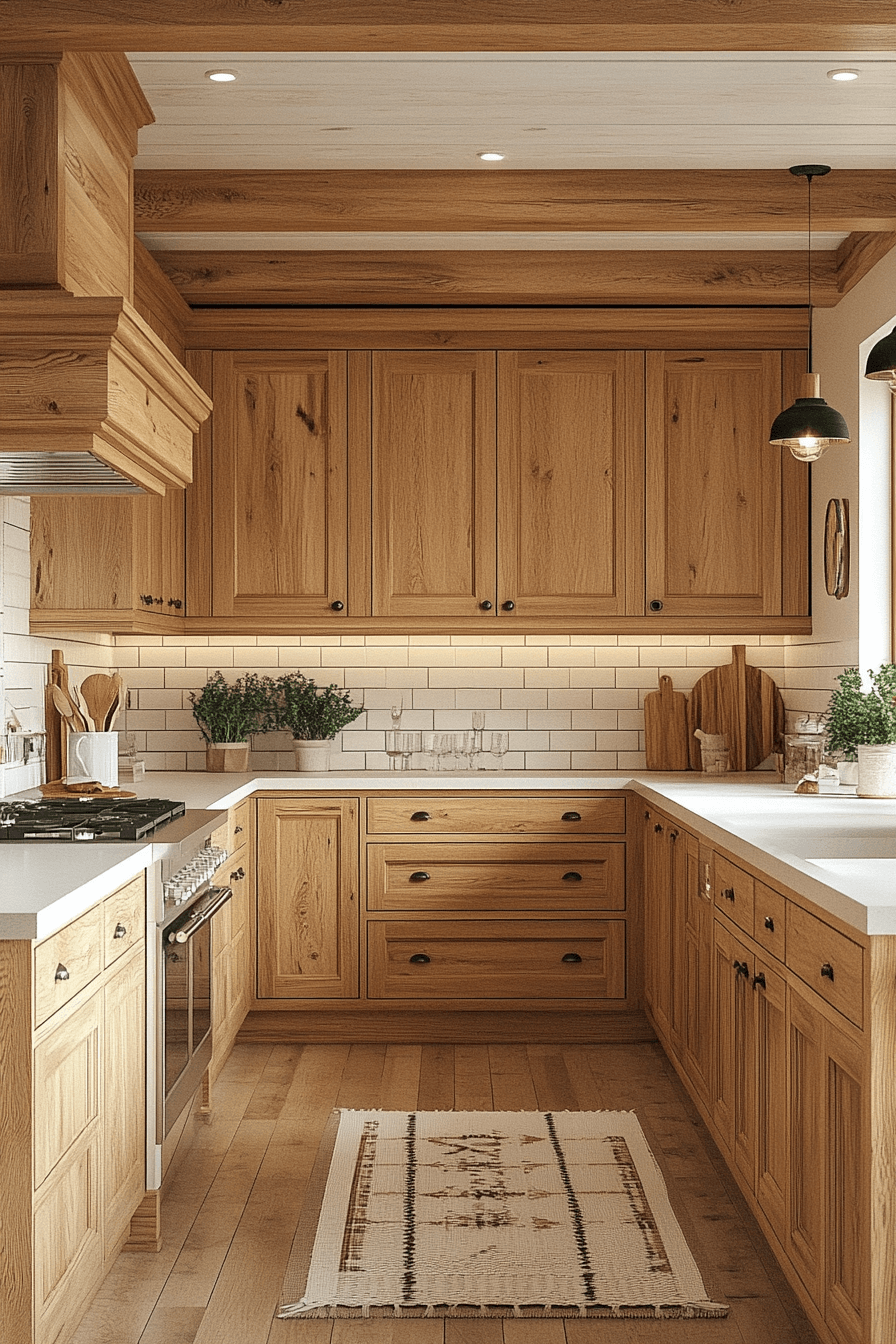 29 Oak Cabinets With White Countertops to Transform Kitchens With Pure Harmony 27 oak cabinets with white countertops
