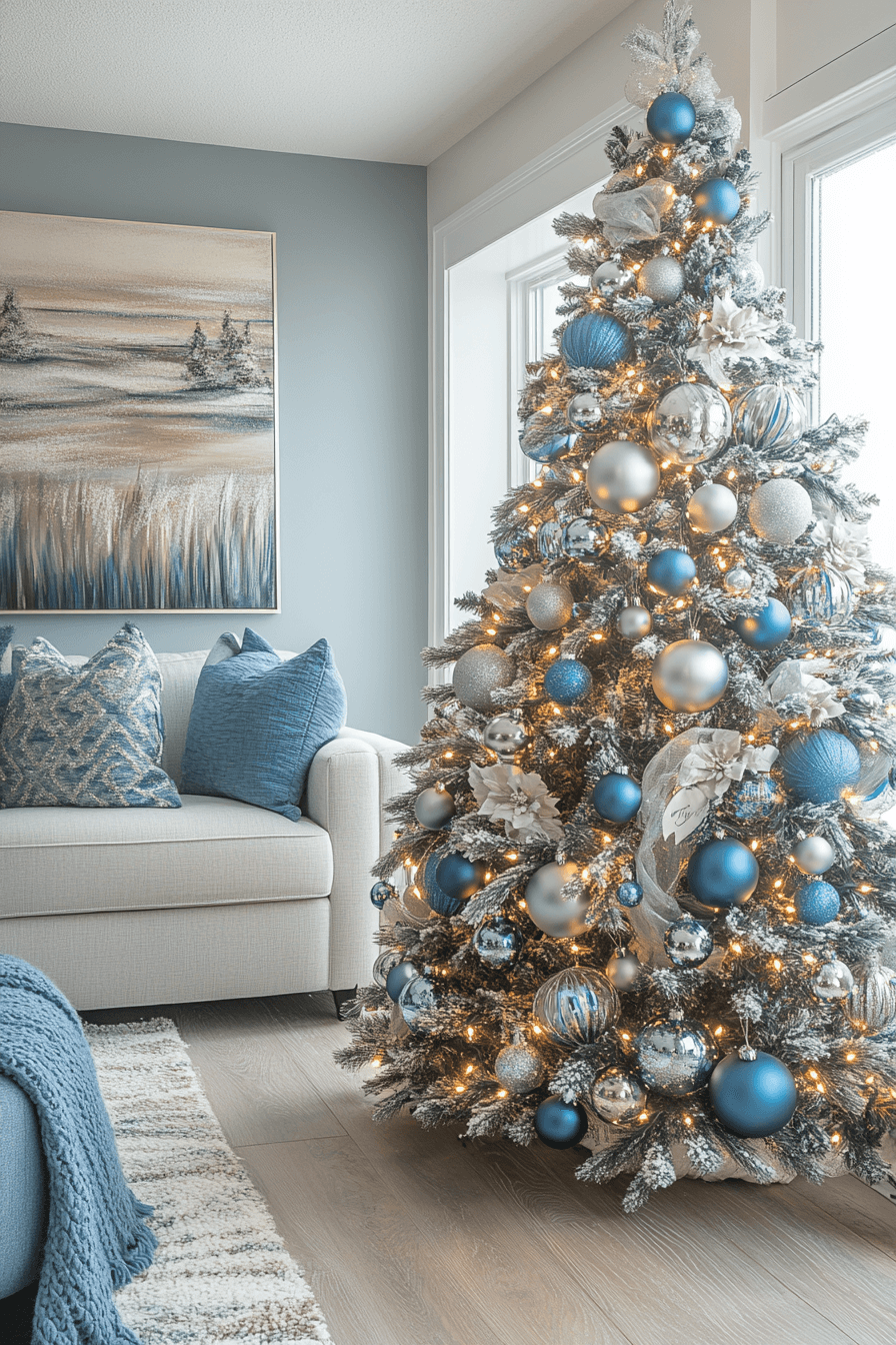 29 Blue Christmas Decor Ideas for a Magical Winter Glow 28 blue christmas decor ideas