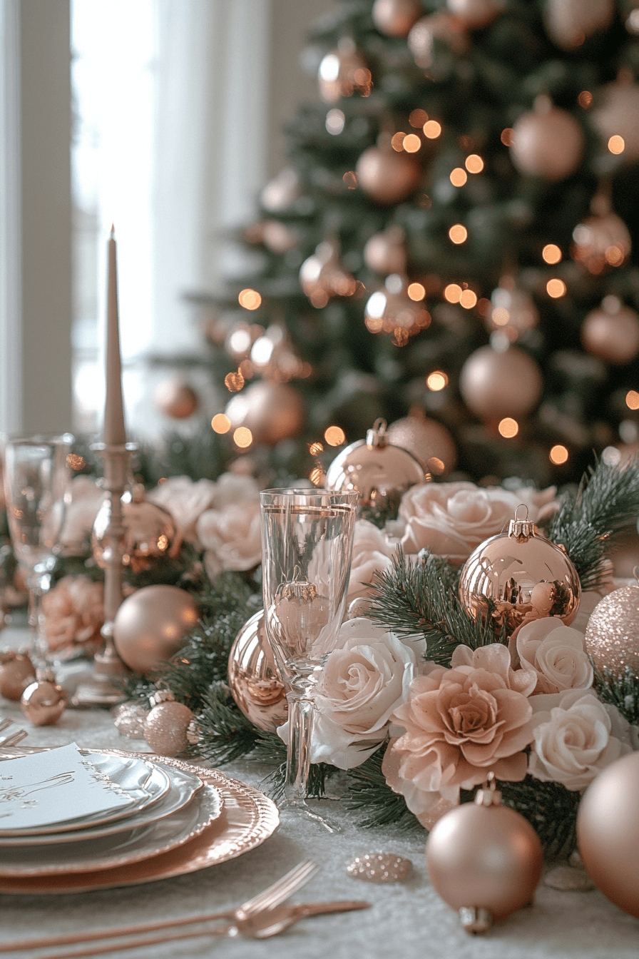 29 Rose Gold Christmas Decor Ideas For A Dreamy Sparkle Filled Celebration 28 rose gold christmas decor ideas