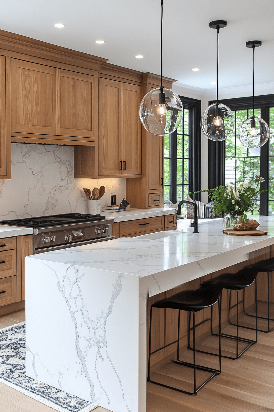 29 Oak Cabinets With White Countertops to Transform Kitchens With Pure Harmony 3 oak cabinets with white countertops