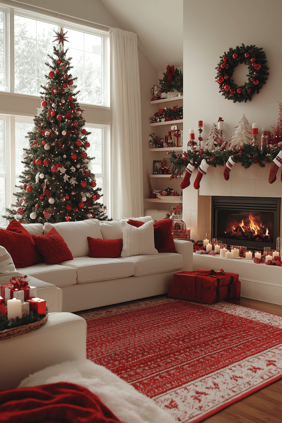 29 Red and White Christmas Decor Ideas For a Cozy Candy Cane Inspired Style 3 red and white christmas decor