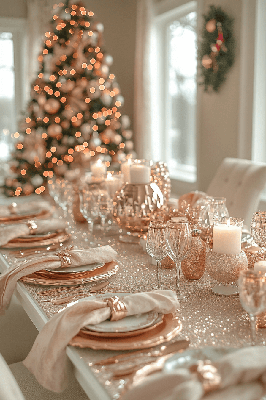 29 Rose Gold Christmas Decor Ideas For A Dreamy Sparkle Filled Celebration 3 rose gold christmas decor ideas