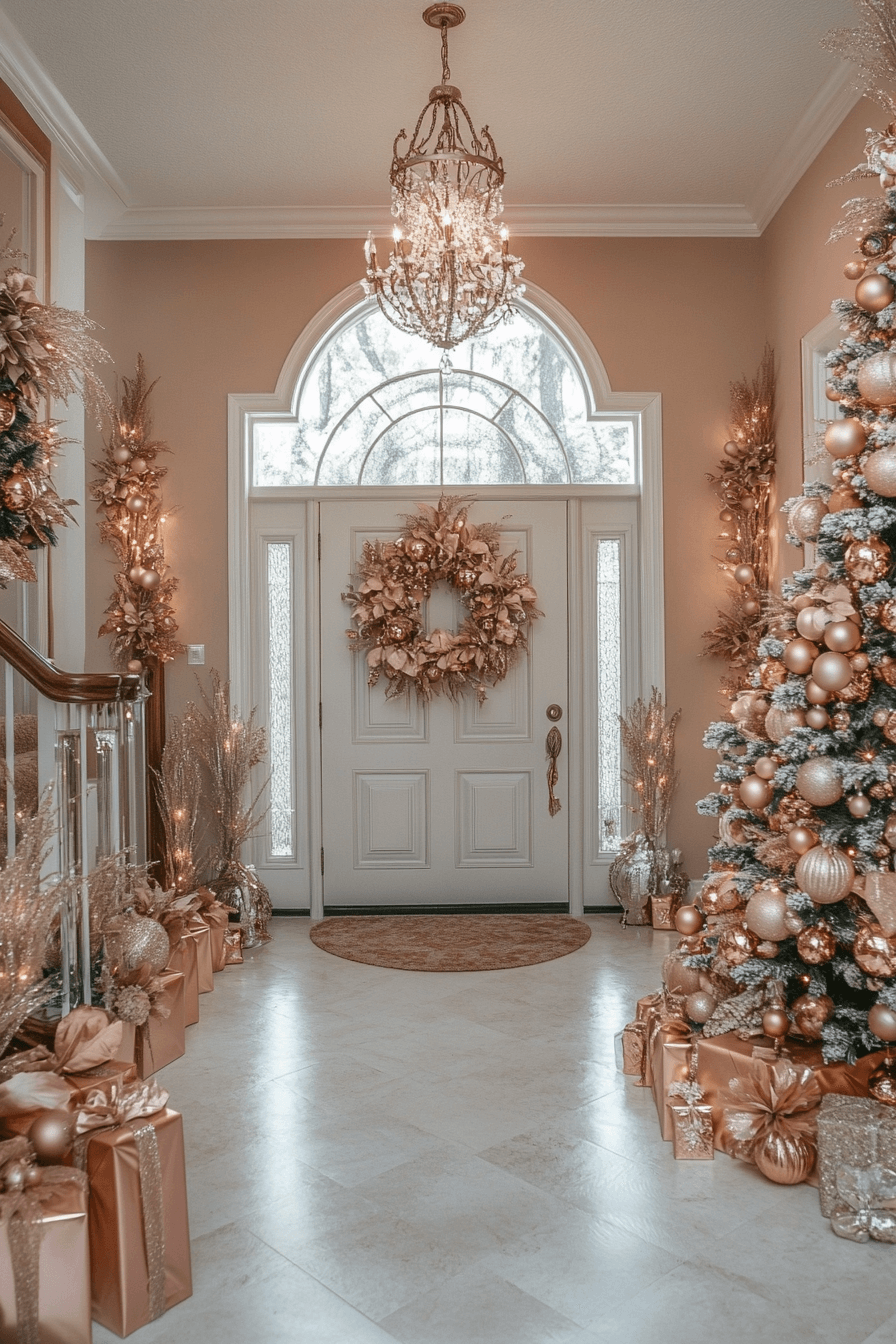 29 Rose Gold Christmas Decor Ideas For A Dreamy Sparkle Filled Celebration 4 rose gold christmas decor ideas