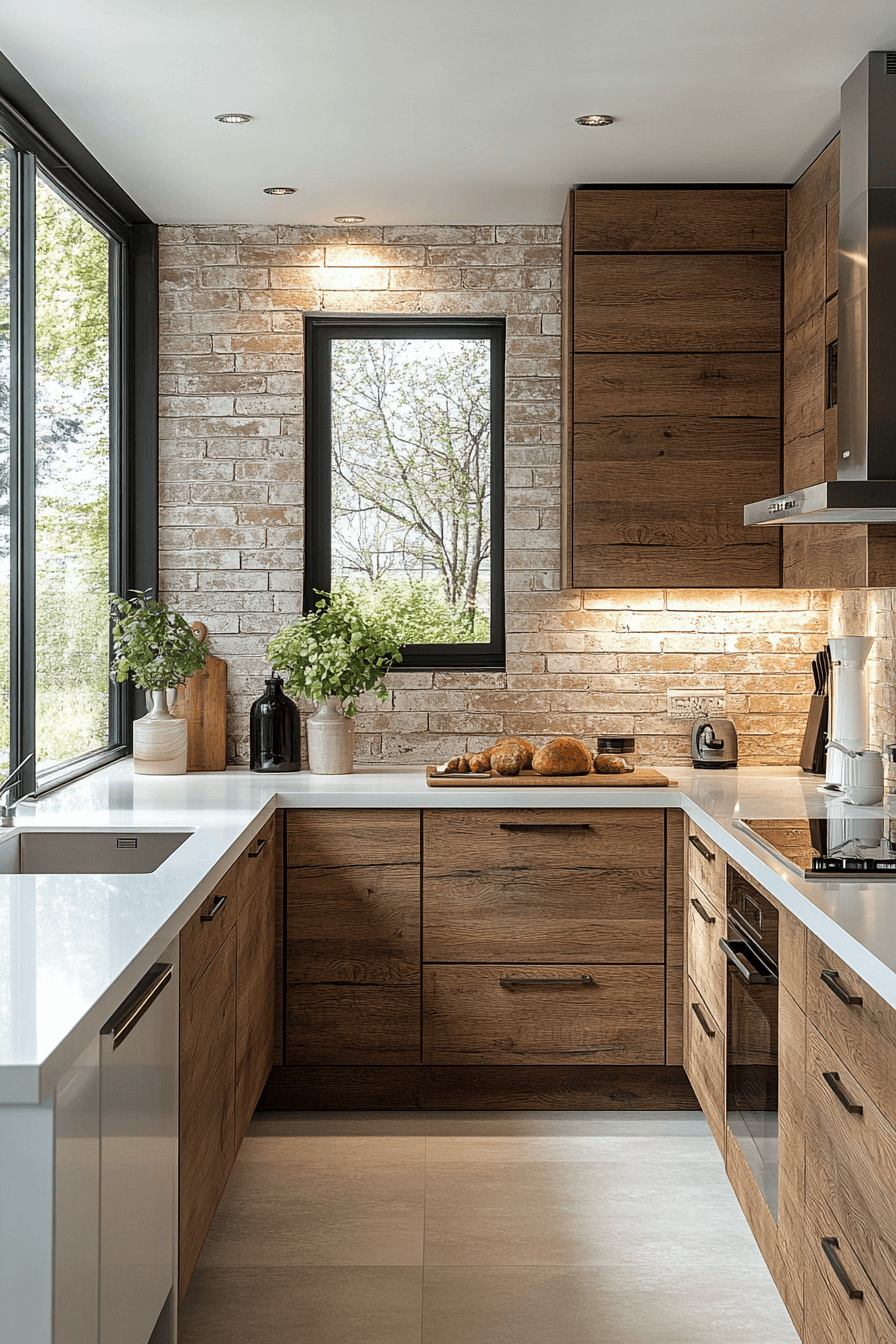 29 Brick Backsplash Kitchen Ideas That Capture Effortless Farmhouse Appeal 4 brick backsplash kitchen