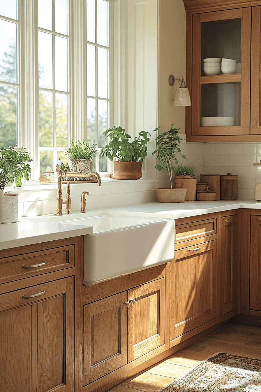 29 Oak Cabinets With White Countertops to Transform Kitchens With Pure Harmony 6 oak cabinets with white countertops