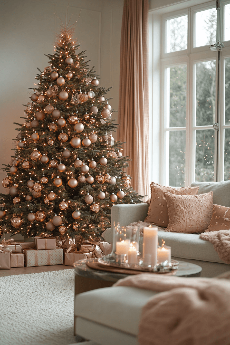 29 Rose Gold Christmas Decor Ideas For A Dreamy Sparkle Filled Celebration 6 rose gold christmas decor ideas