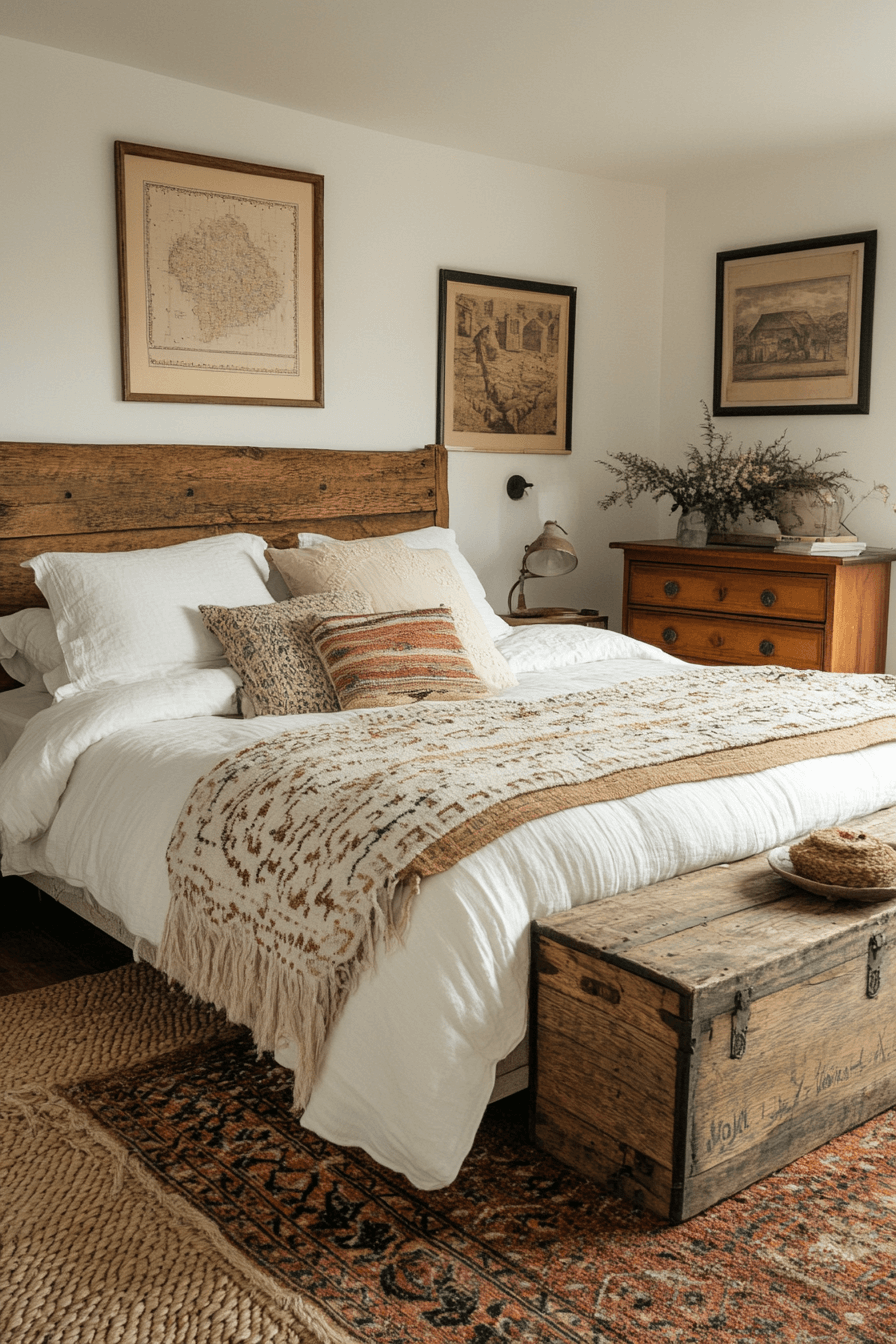 29 Vintage Farmhouse Bedroom Designs To Inspire Charming Cozy Interiors 7 vintage farmhouse bedroom