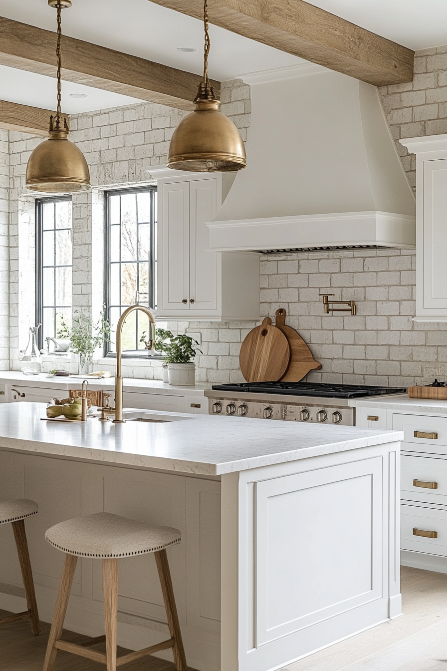 29 Brick Backsplash Kitchen Ideas That Capture Effortless Farmhouse Appeal 28 brick backsplash kitchen
