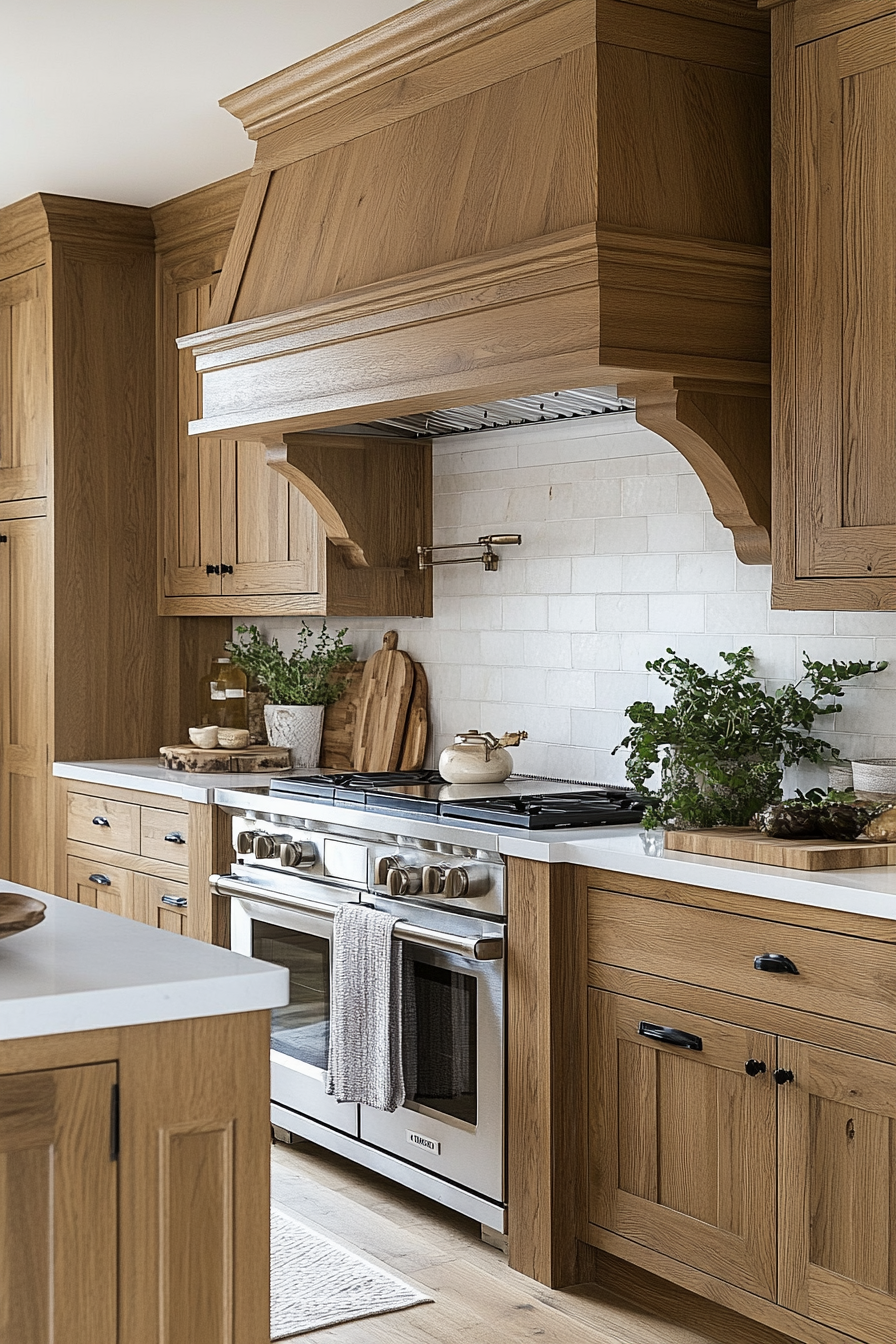 29 Oak Cabinets With White Countertops to Transform Kitchens With Pure Harmony 17 oak cabinets with white countertops