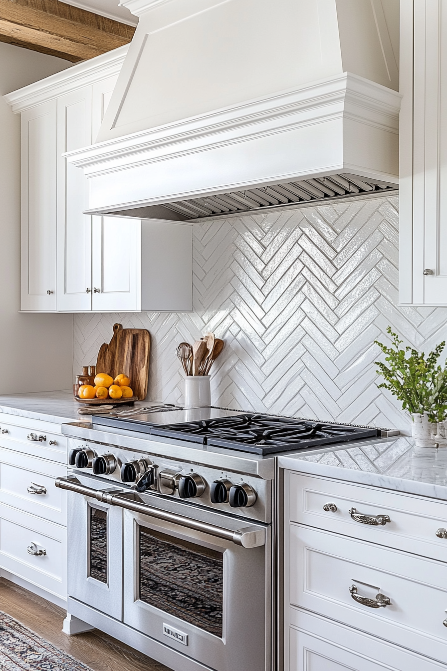 29 Herringbone Backsplash Ideas That Make Your Space Feel Inspired 21 herringbone backsplash