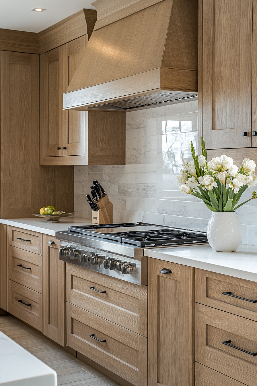 29 Oak Cabinets With White Countertops to Transform Kitchens With Pure Harmony 4 oak cabinets with white countertops