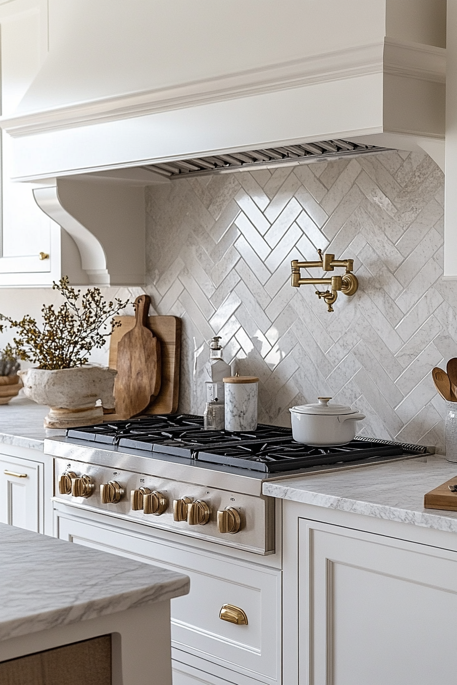 29 Herringbone Backsplash Ideas That Make Your Space Feel Inspired 7 herringbone backsplash
