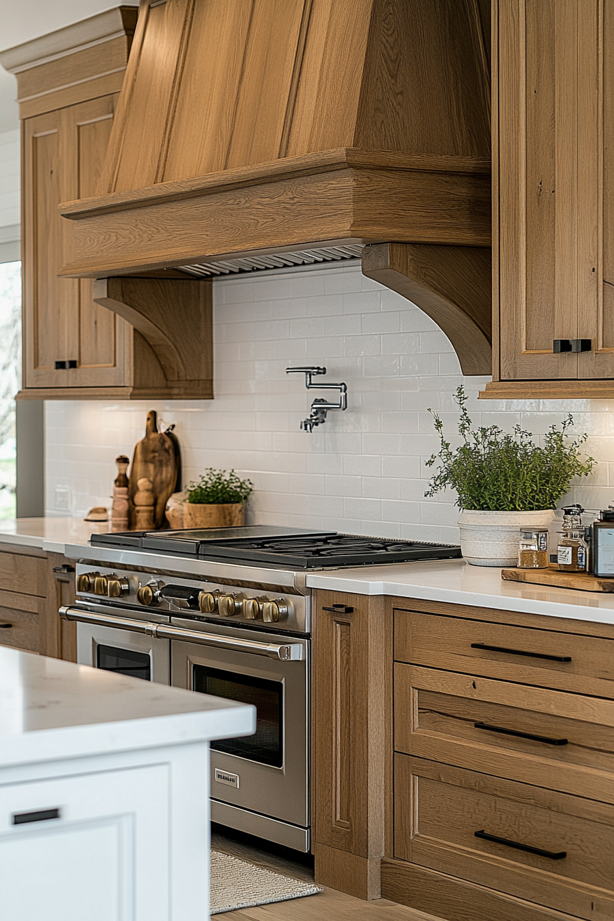 29 Oak Cabinets With White Countertops to Transform Kitchens With Pure Harmony 13 oak cabinets with white countertops