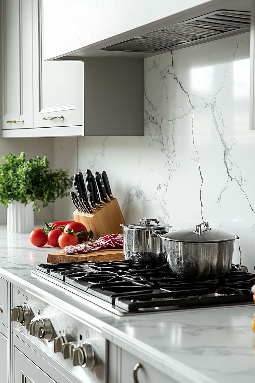 29 Marble Backsplash Inspirations To Create A Bright Modern Space 26 marble backsplash