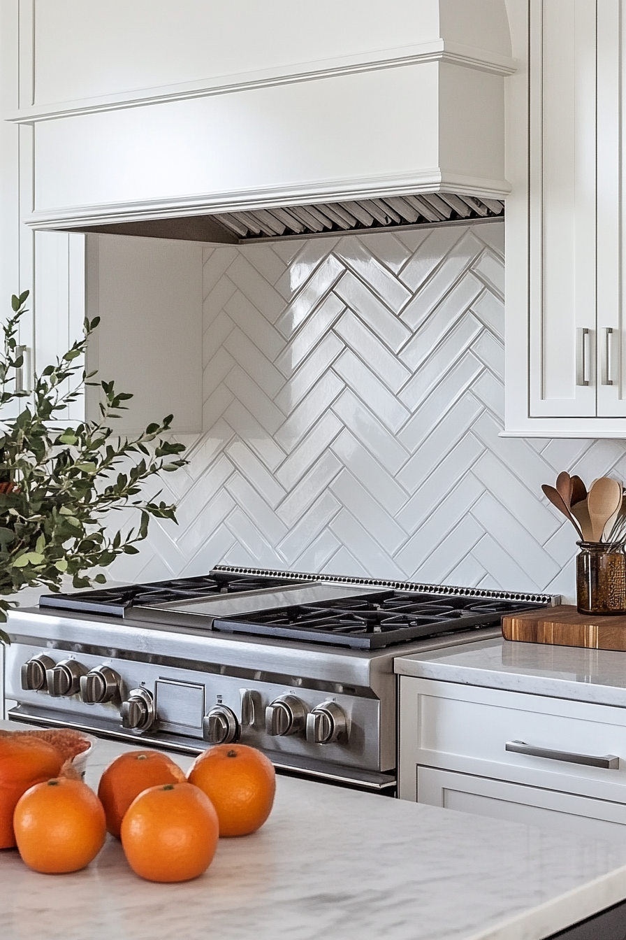 29 Herringbone Backsplash Ideas That Make Your Space Feel Inspired 14 herringbone backsplash