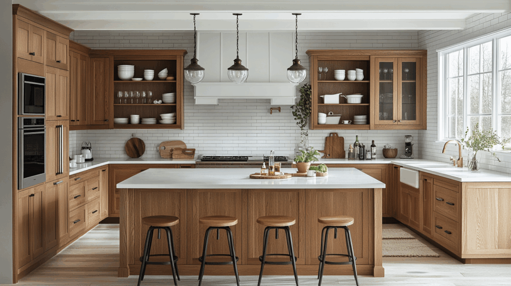 29 Oak Cabinets With White Countertops to Transform Kitchens With Pure Harmony 2 oak cabinets with white countertops