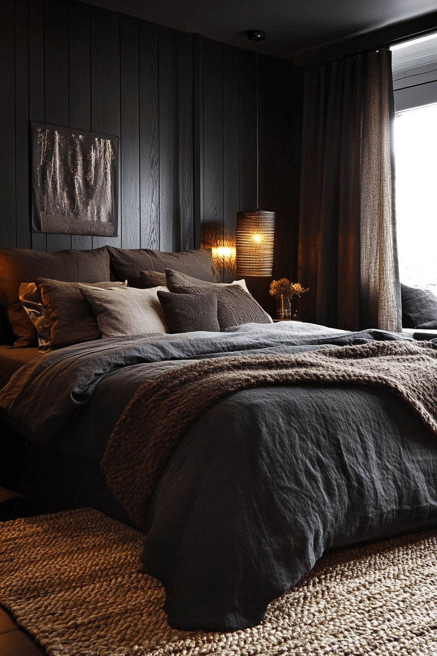 29 Dark Cozy Bedroom Ideas for a Peaceful Nighttime Retreat 10