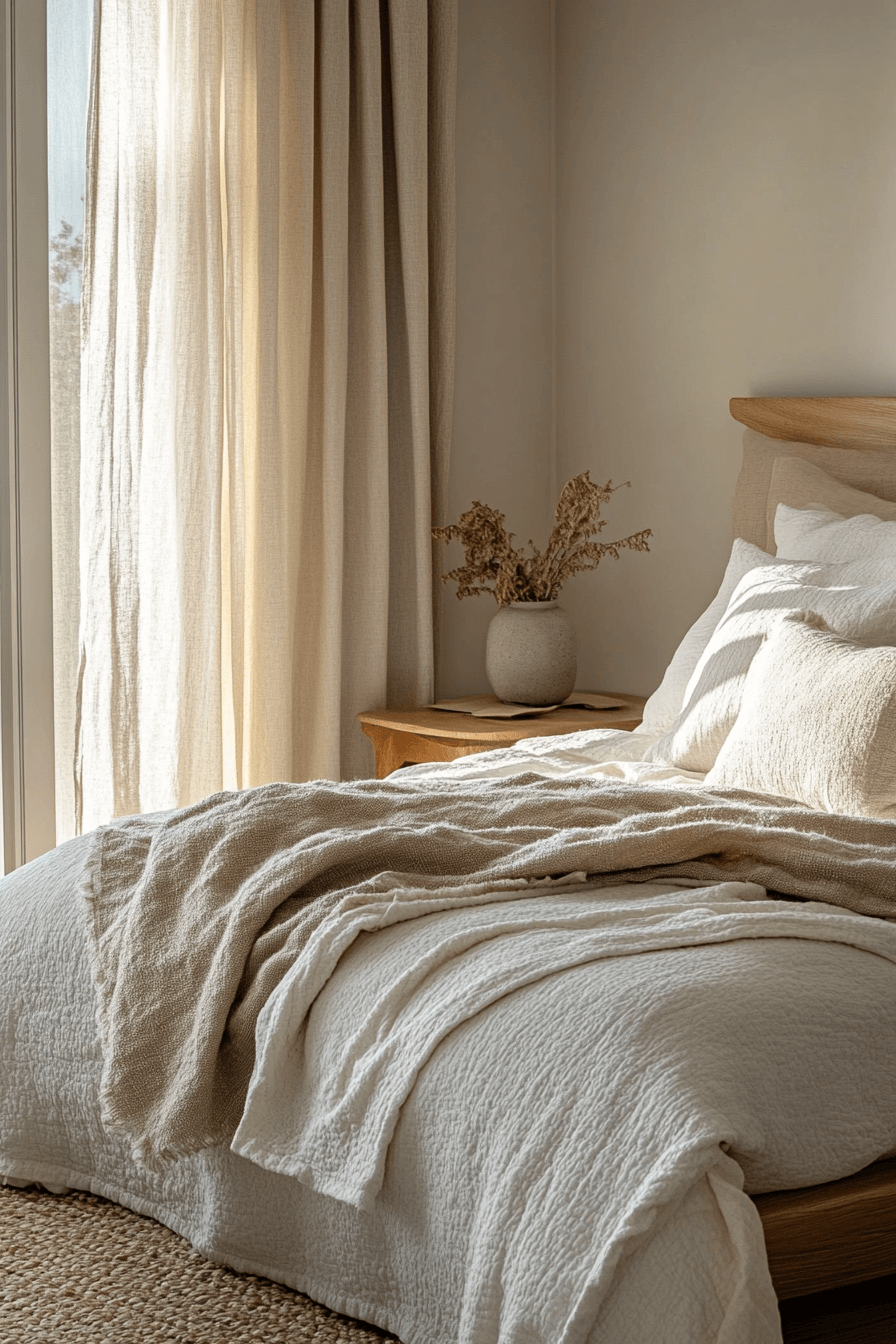 29 Cozy Neutral Bedroom Ideas That Feel Light and Comforting 11