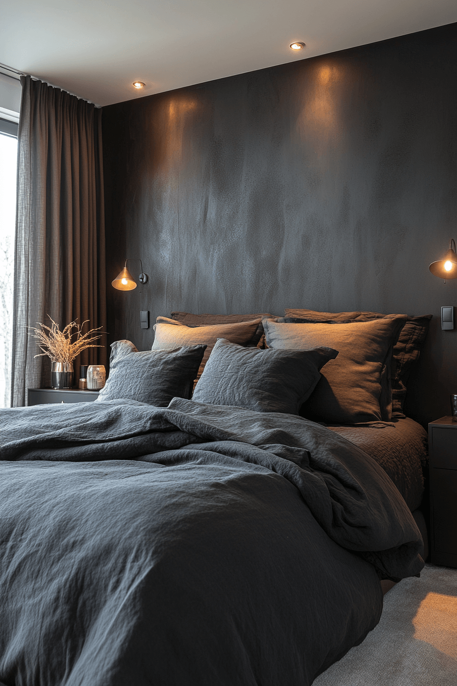 29 Dark Cozy Bedroom Ideas for a Peaceful Nighttime Retreat 16