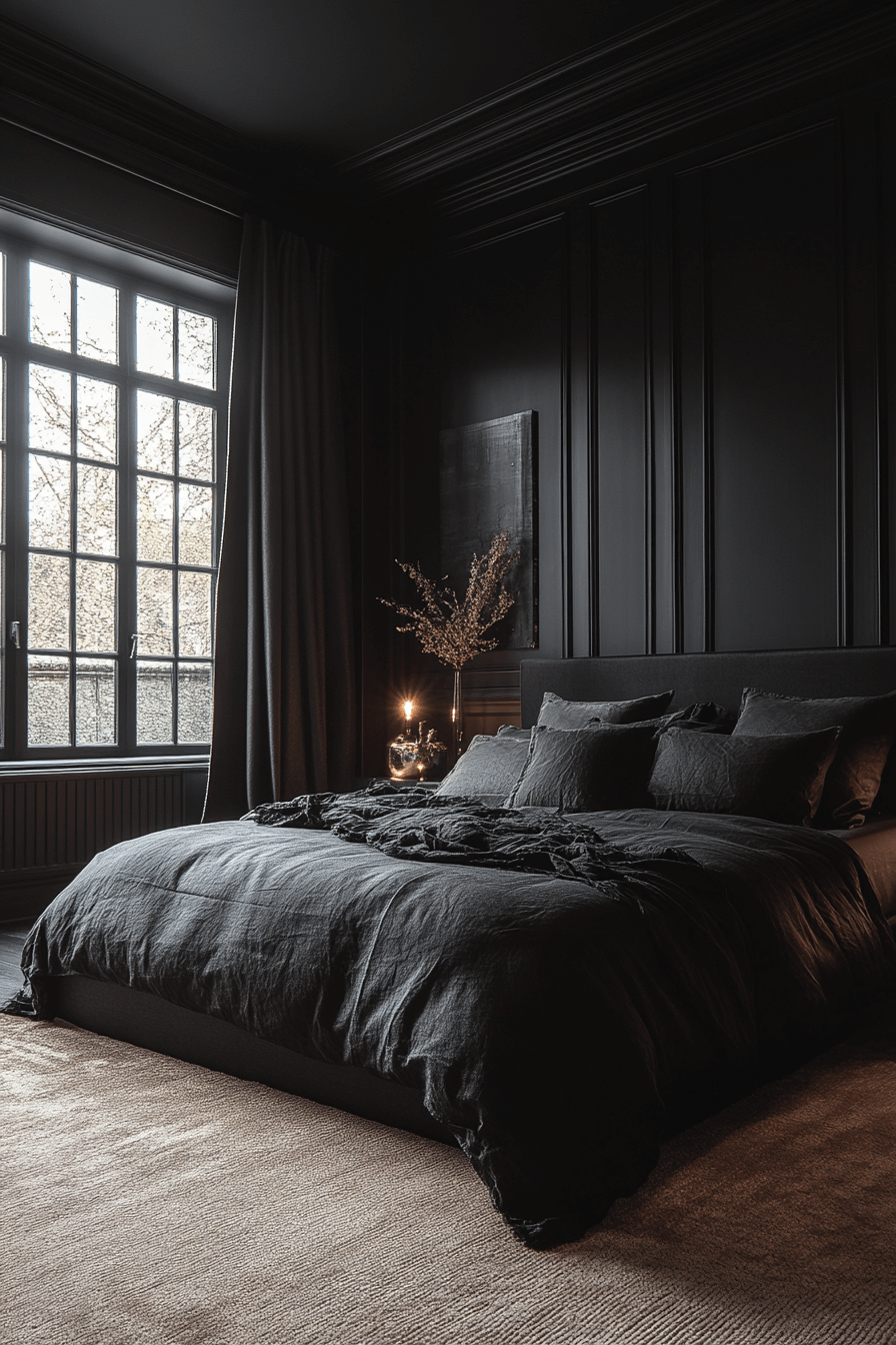 29 Dark Cozy Bedroom Ideas for a Peaceful Nighttime Retreat 25