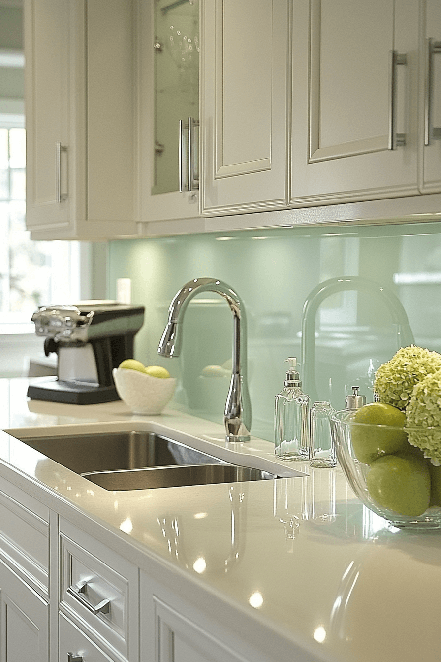 green backsplash kitchen
