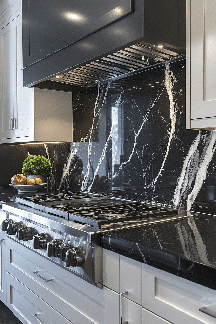 stone backsplash kitchen