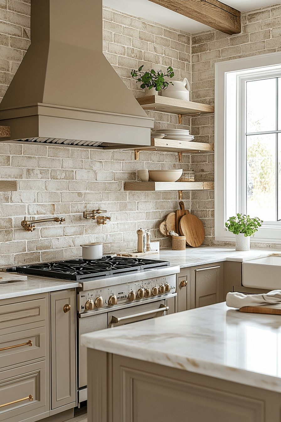 brick backsplash kitchen