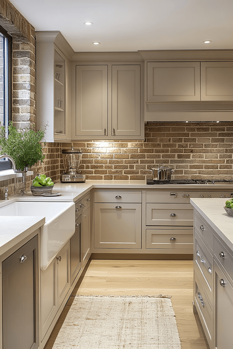 brick backsplash kitchen