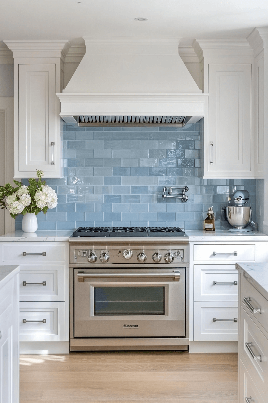 blue backsplash kitchen