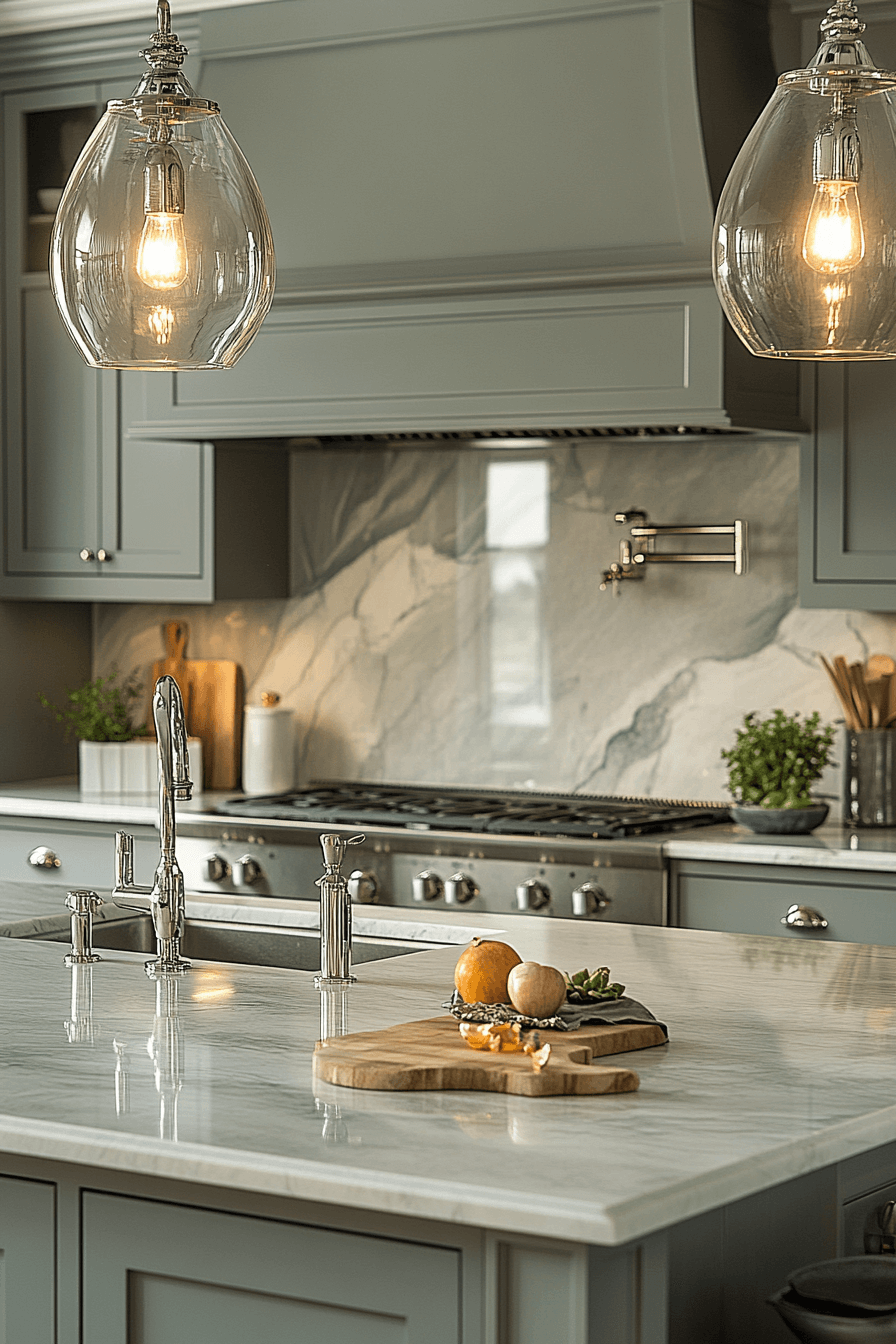 neutral backsplash kitchen