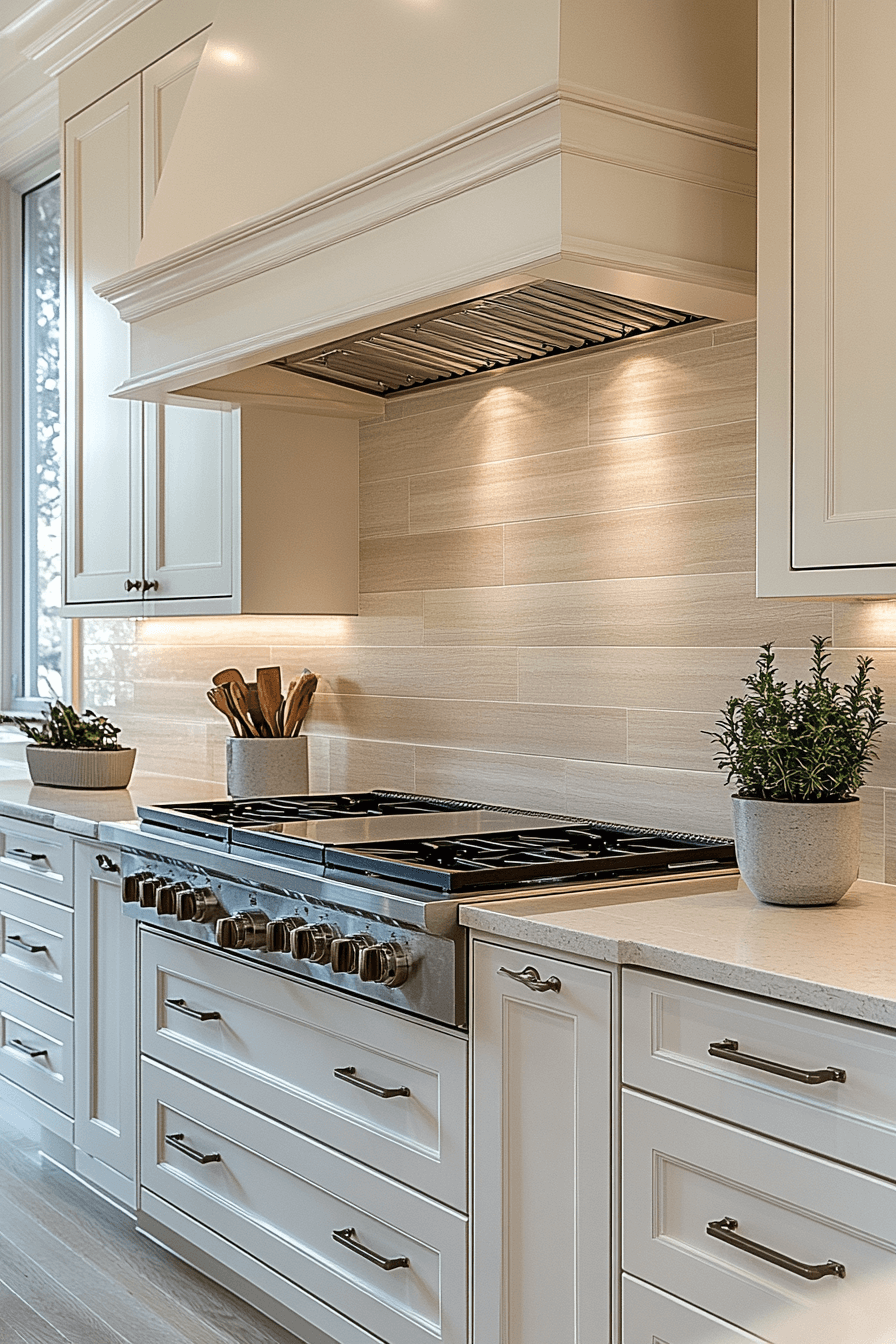 neutral backsplash kitchen