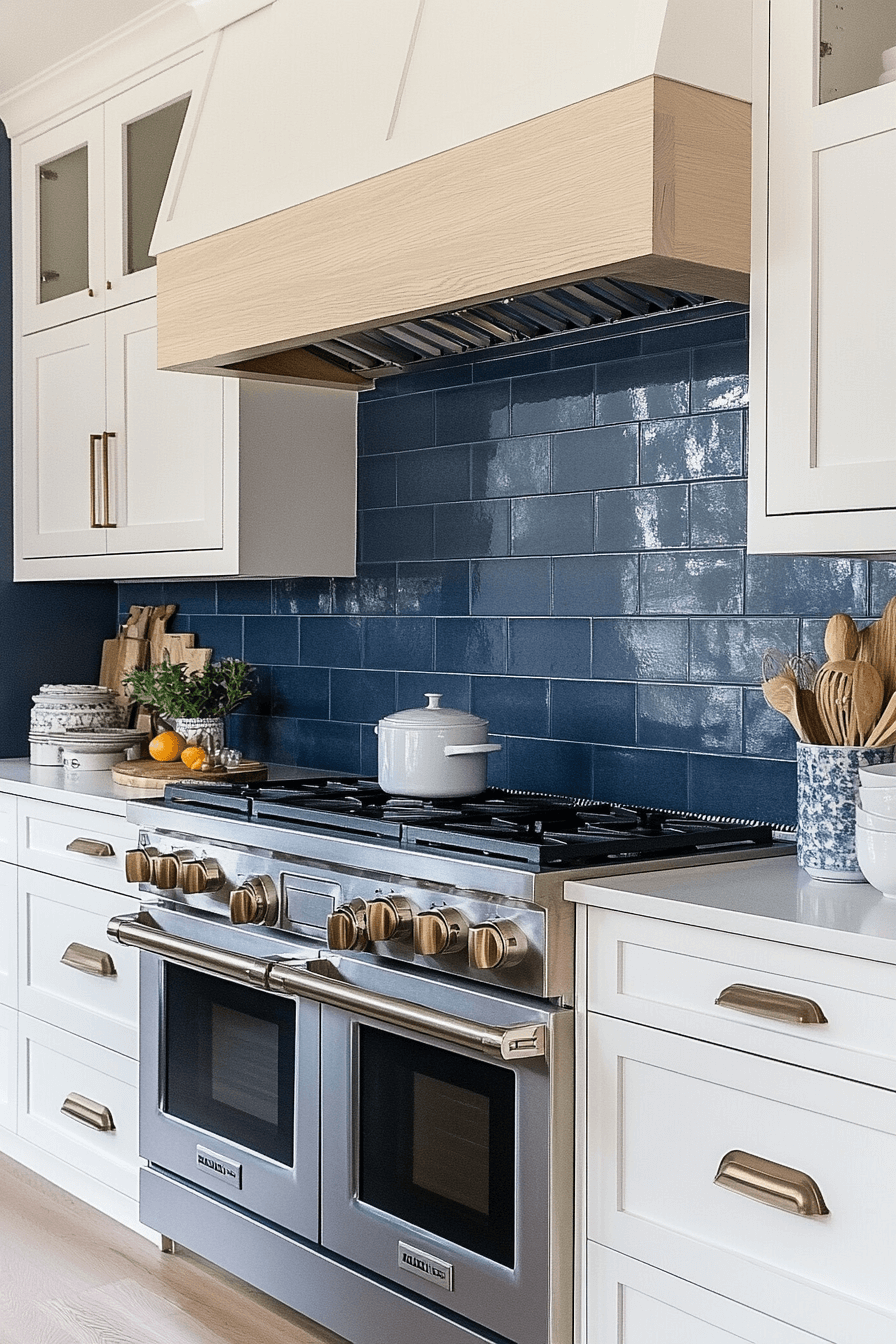 blue backsplash kitchen