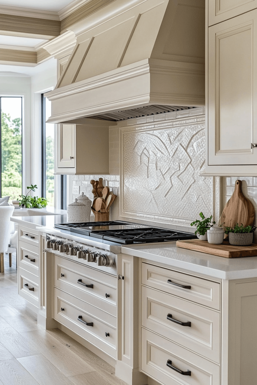 neutral backsplash kitchen