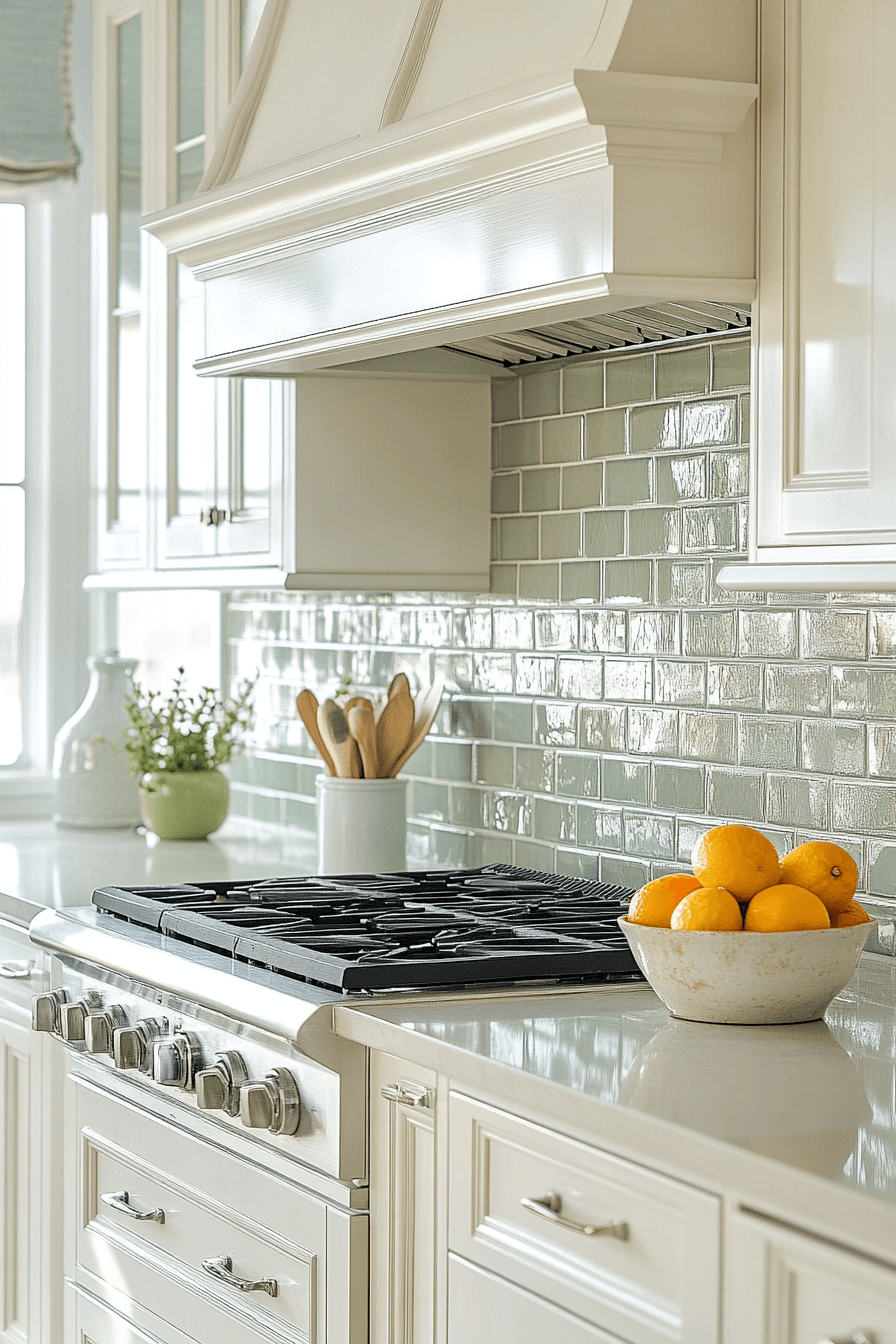 green backsplash kitchen