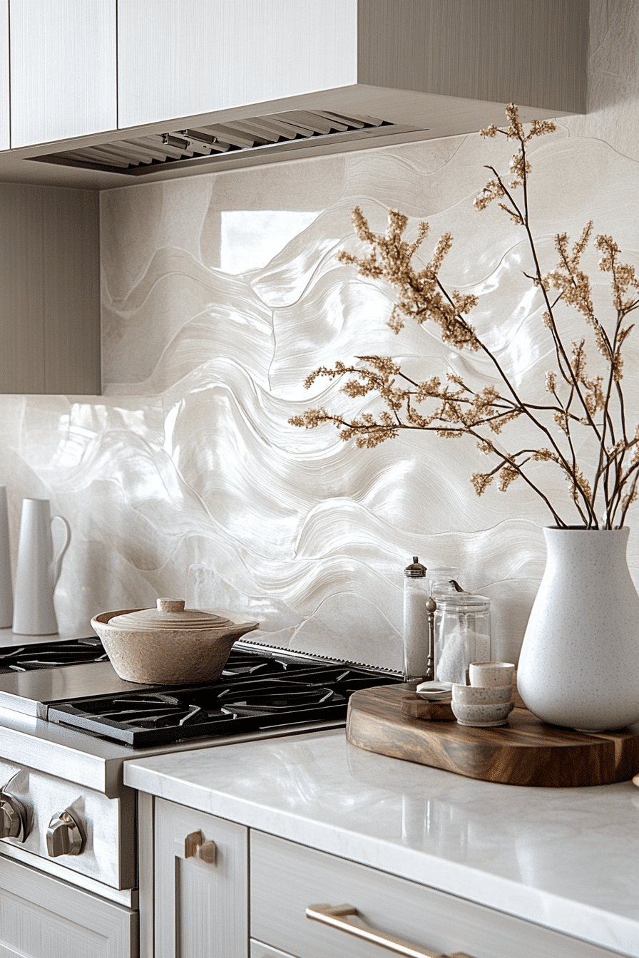 neutral backsplash kitchen
