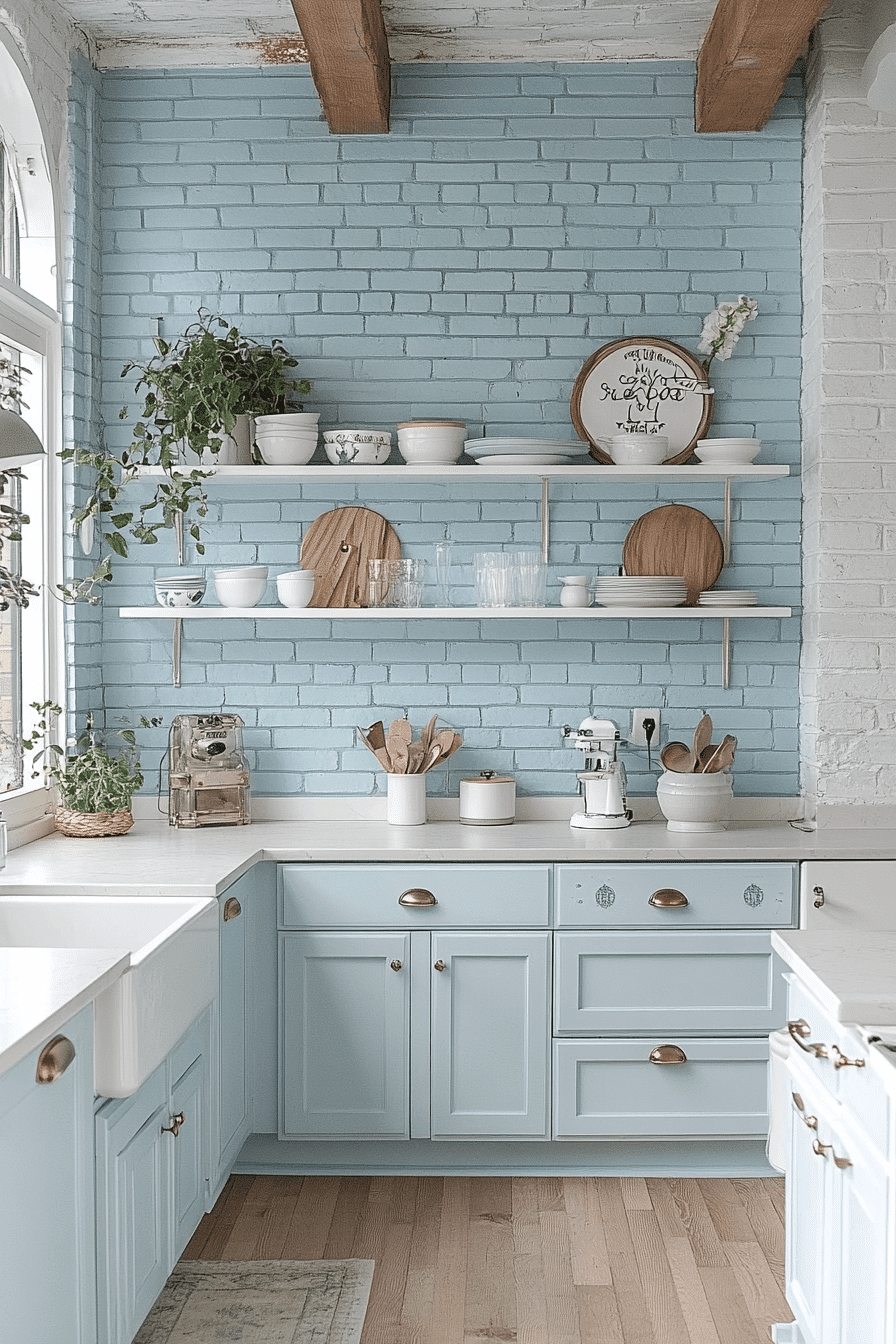 brick backsplash kitchen