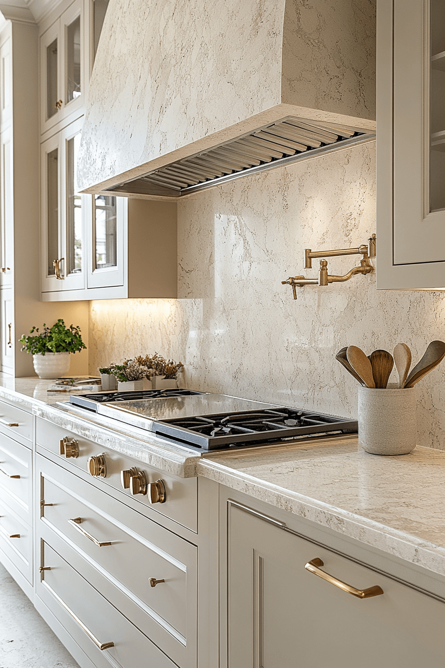 neutral backsplash kitchen