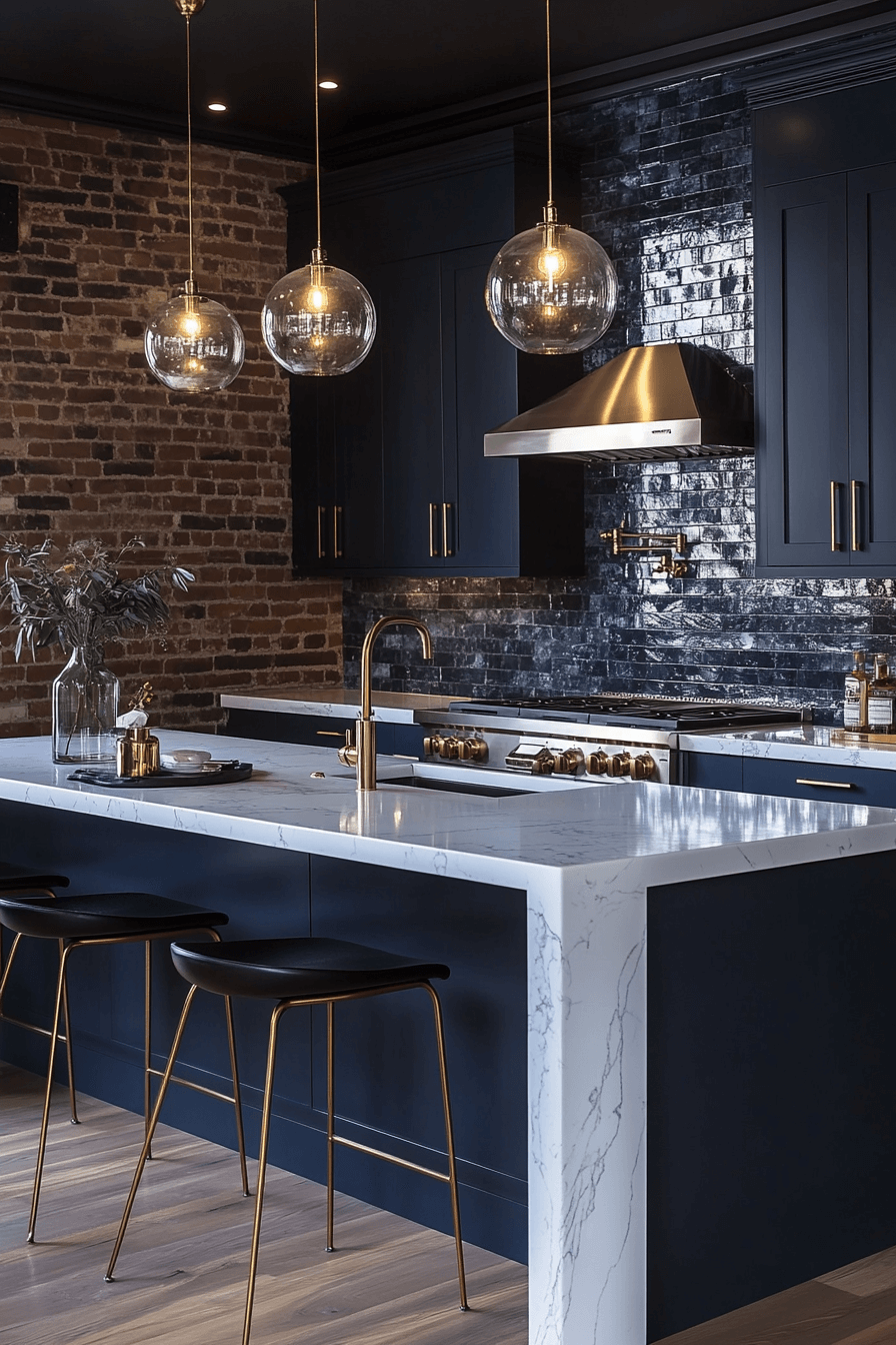 brick backsplash kitchen