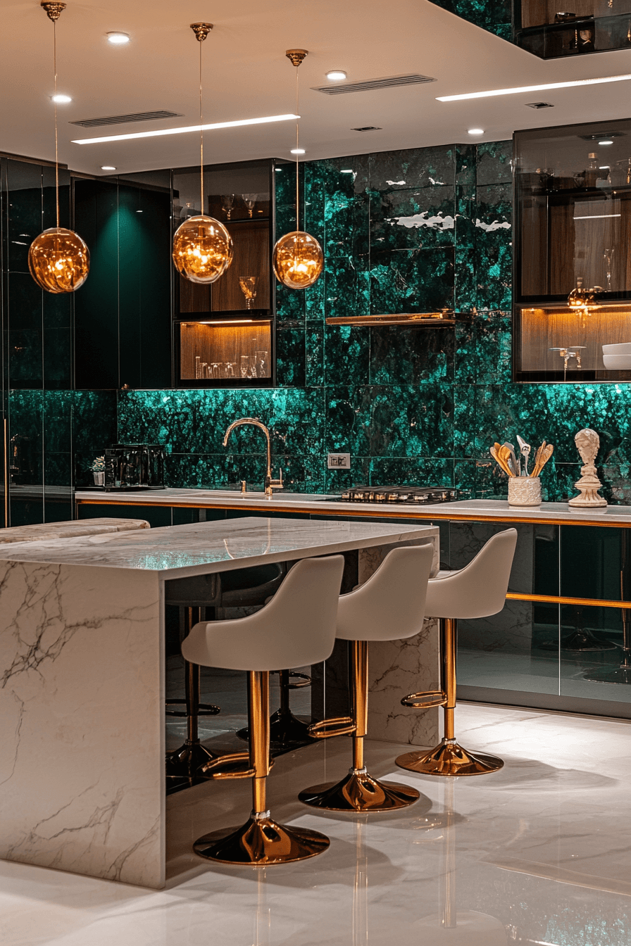 green backsplash kitchen