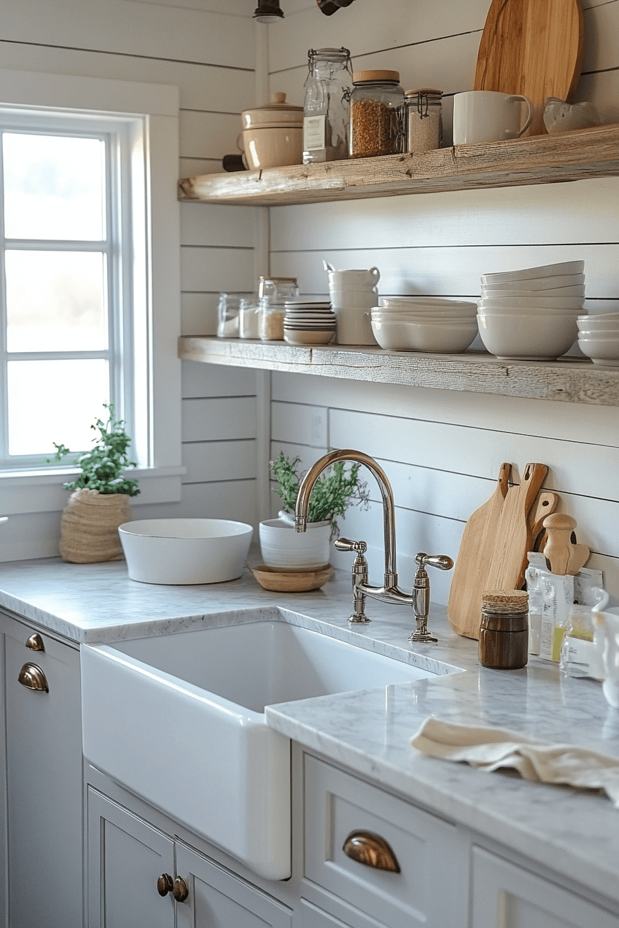 shiplap backsplash kitchen