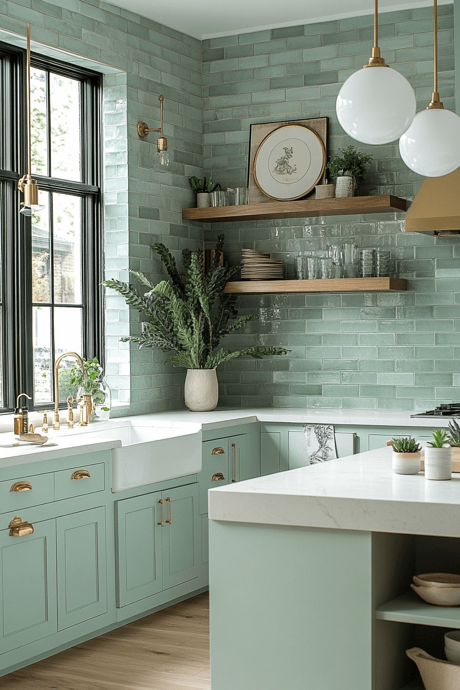 brick backsplash kitchen