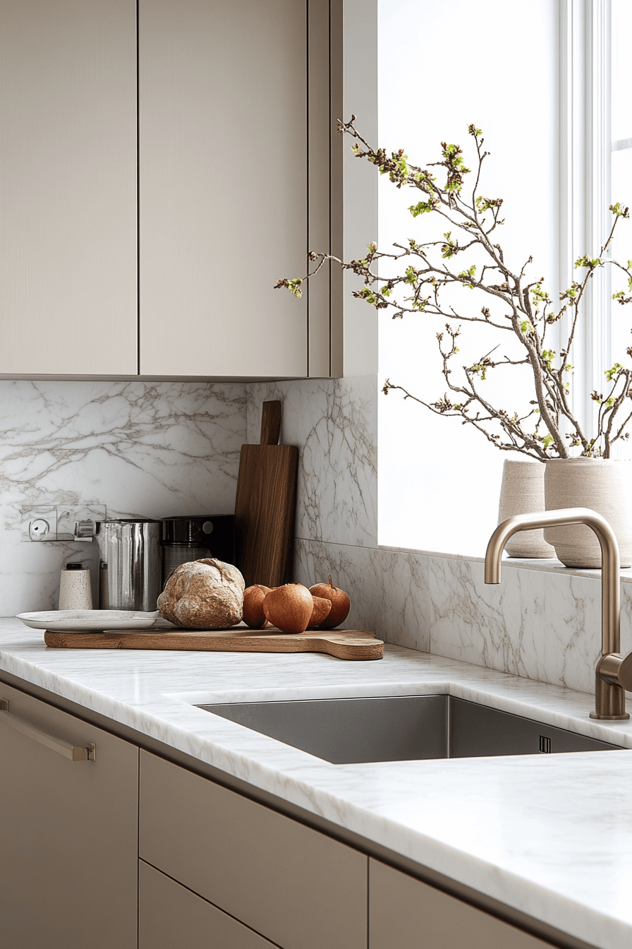 marble backsplash kitchen
