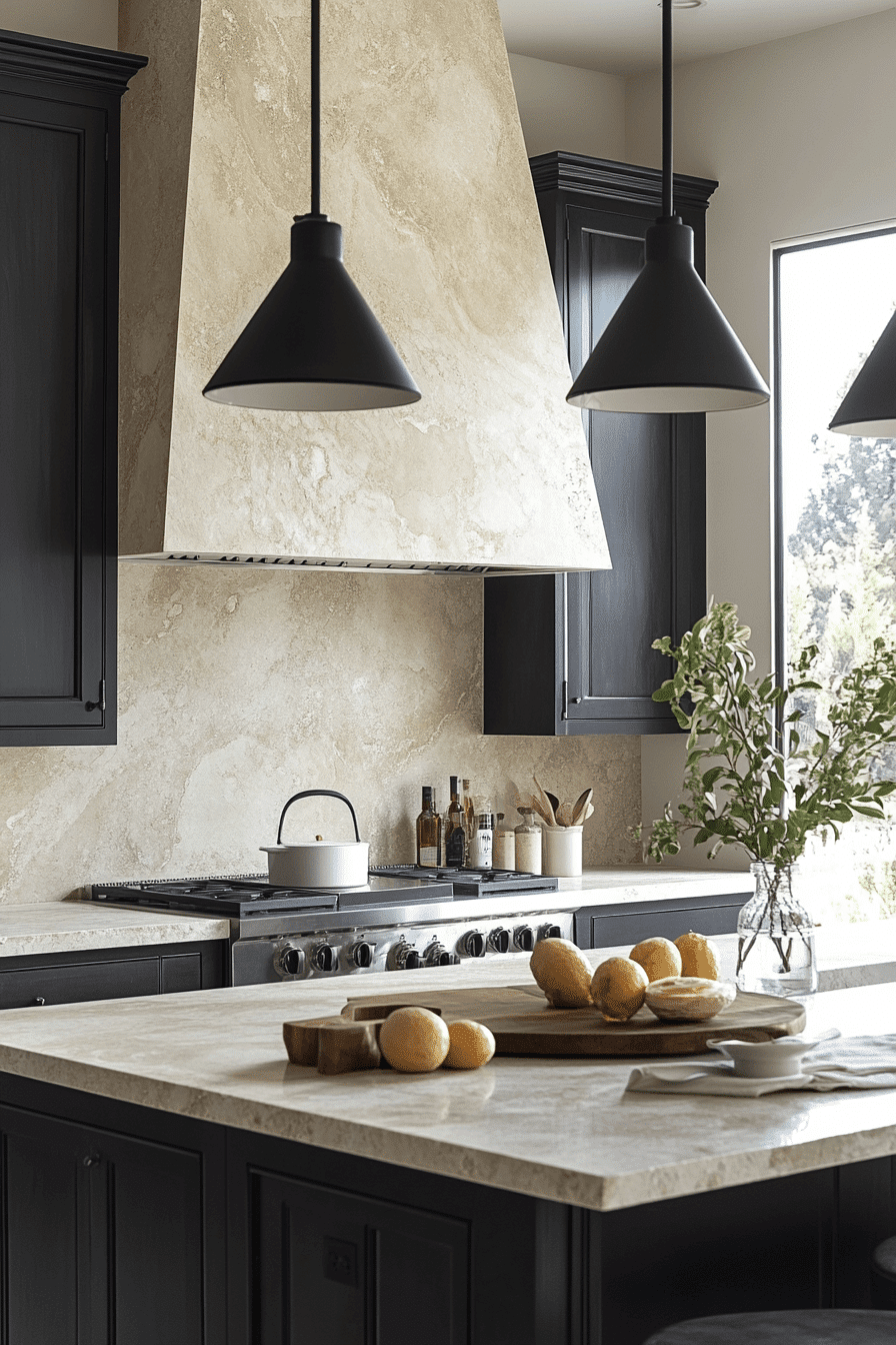 neutral backsplash kitchen
