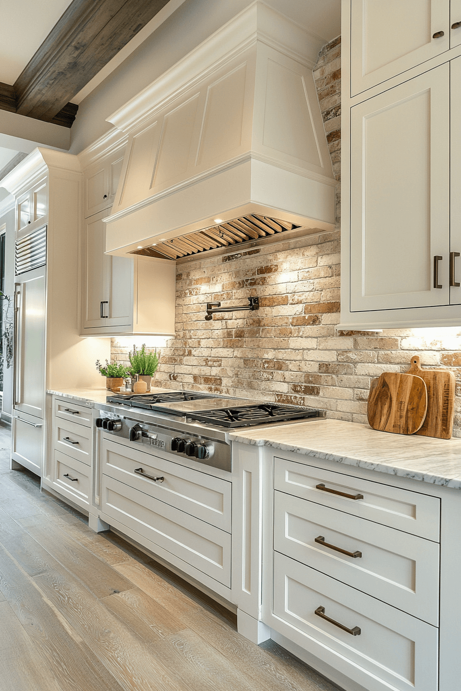 brick backsplash kitchen