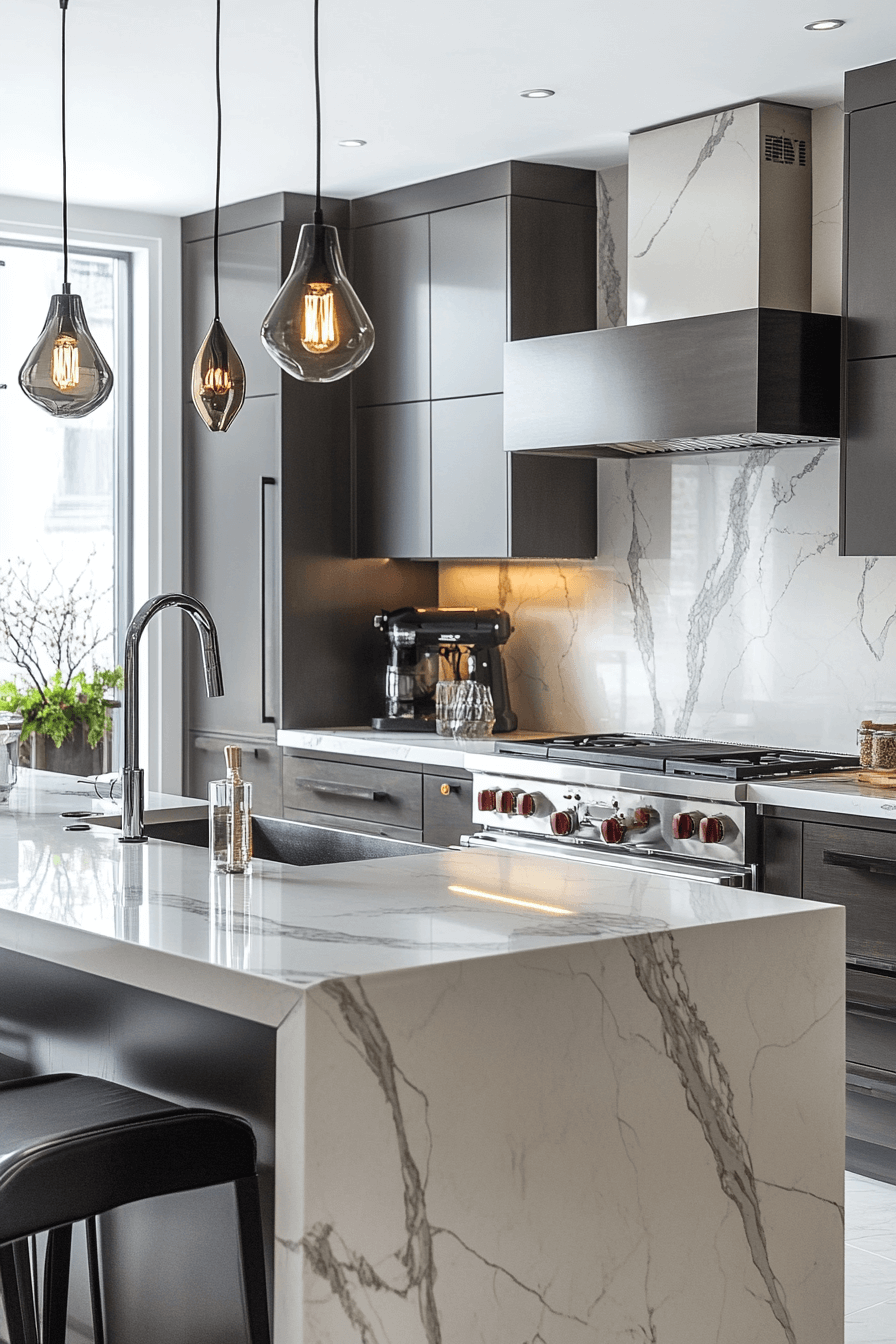 stone backsplash kitchen