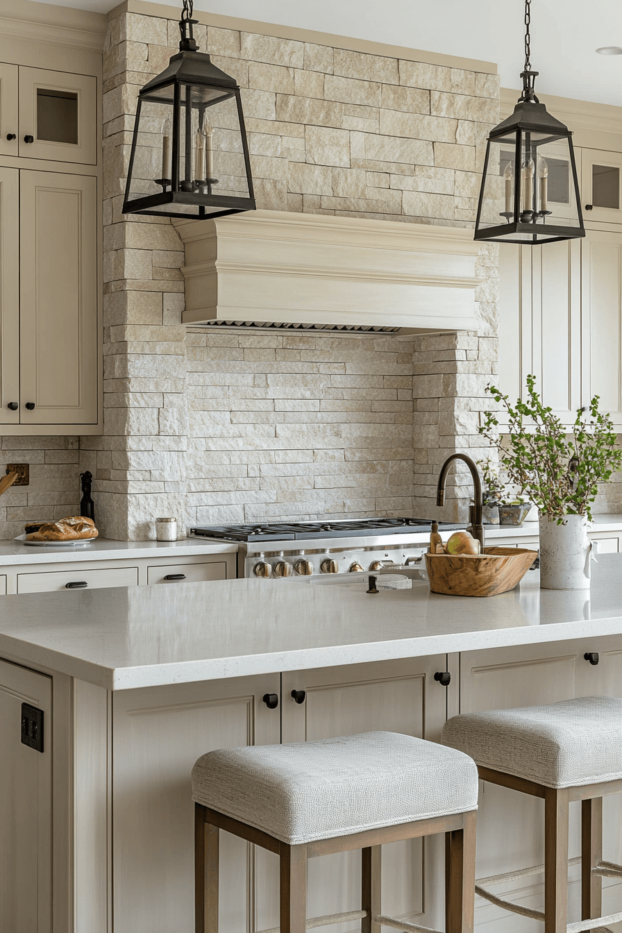 stone backsplash kitchen