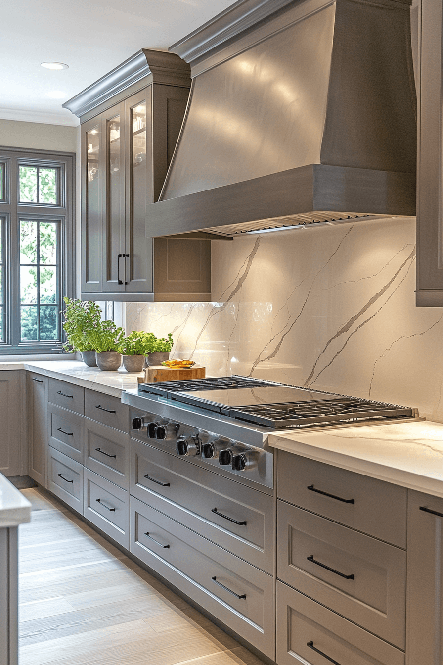 neutral backsplash kitchen