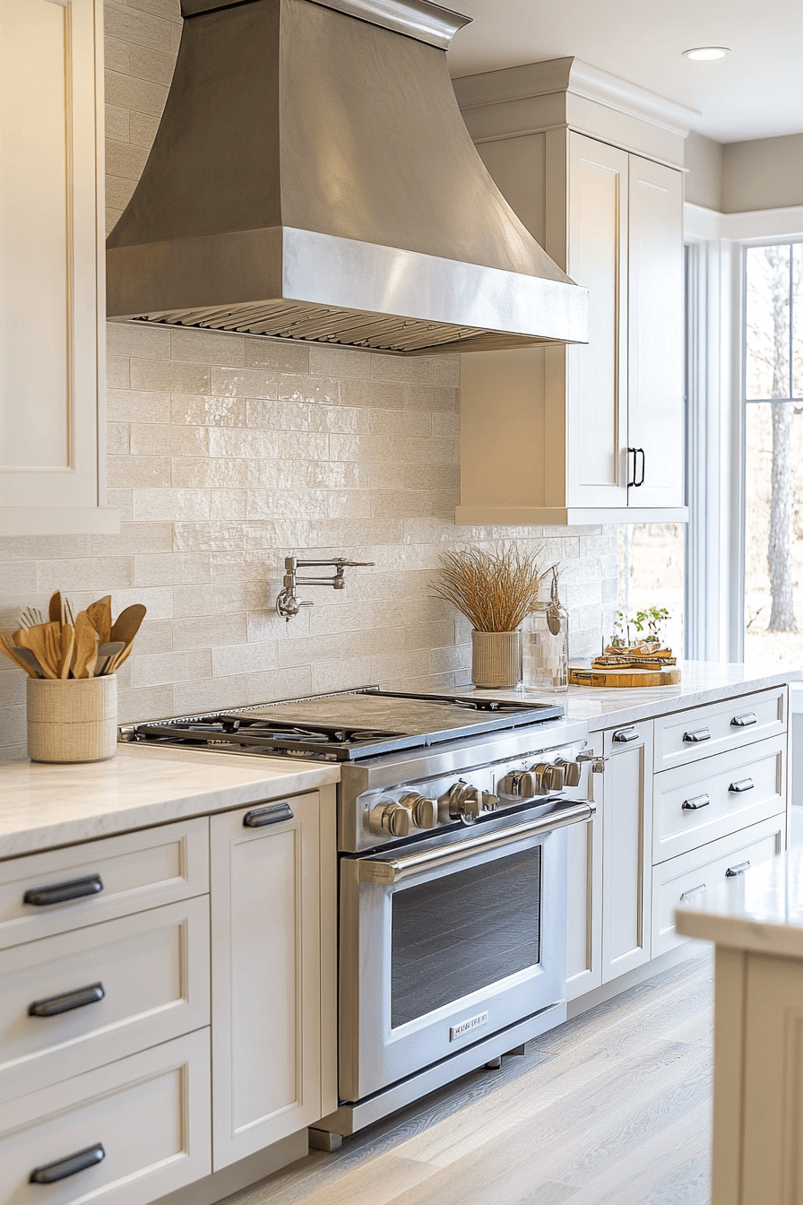 neutral backsplash kitchen