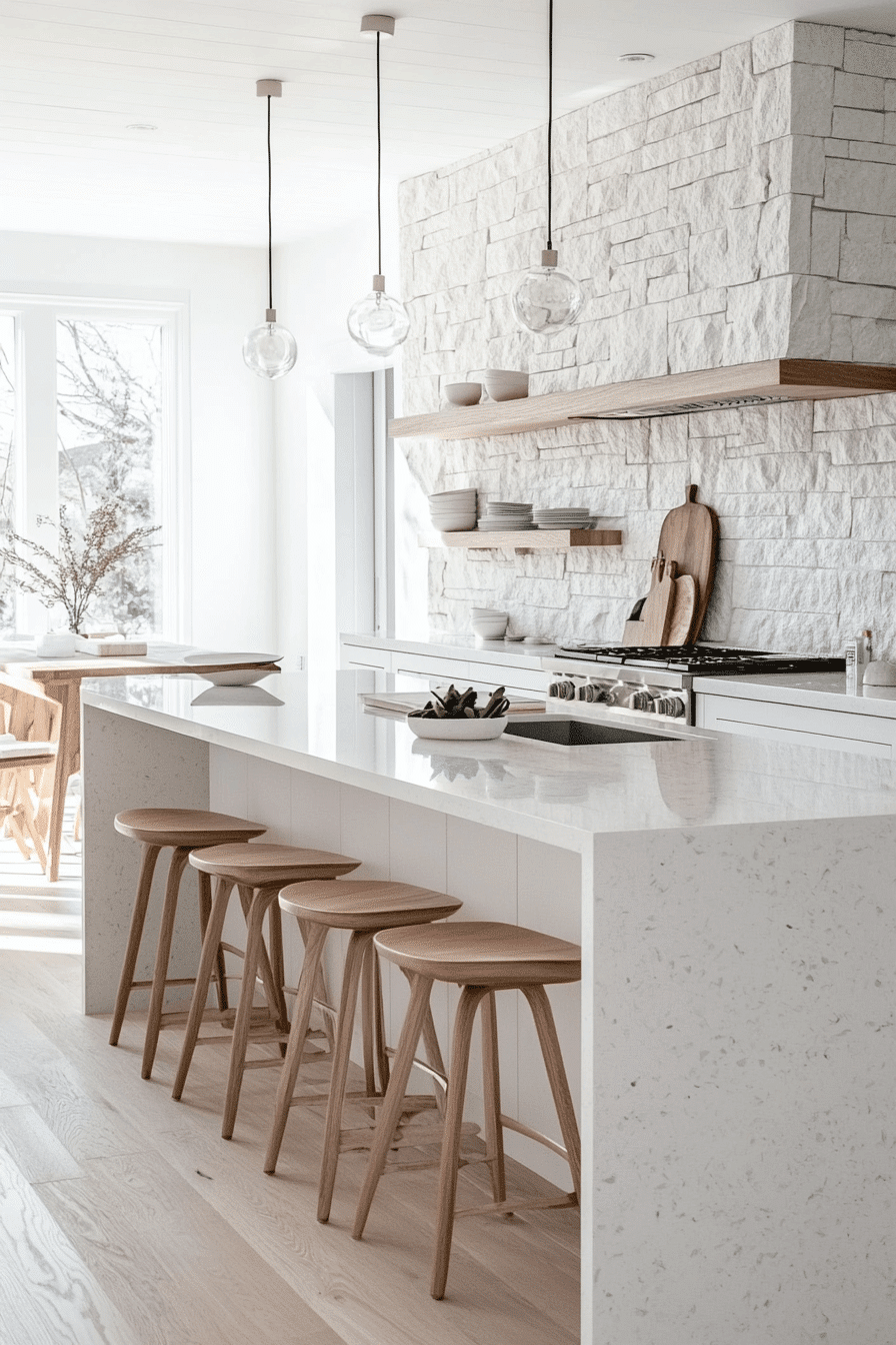 stone backsplash kitchen