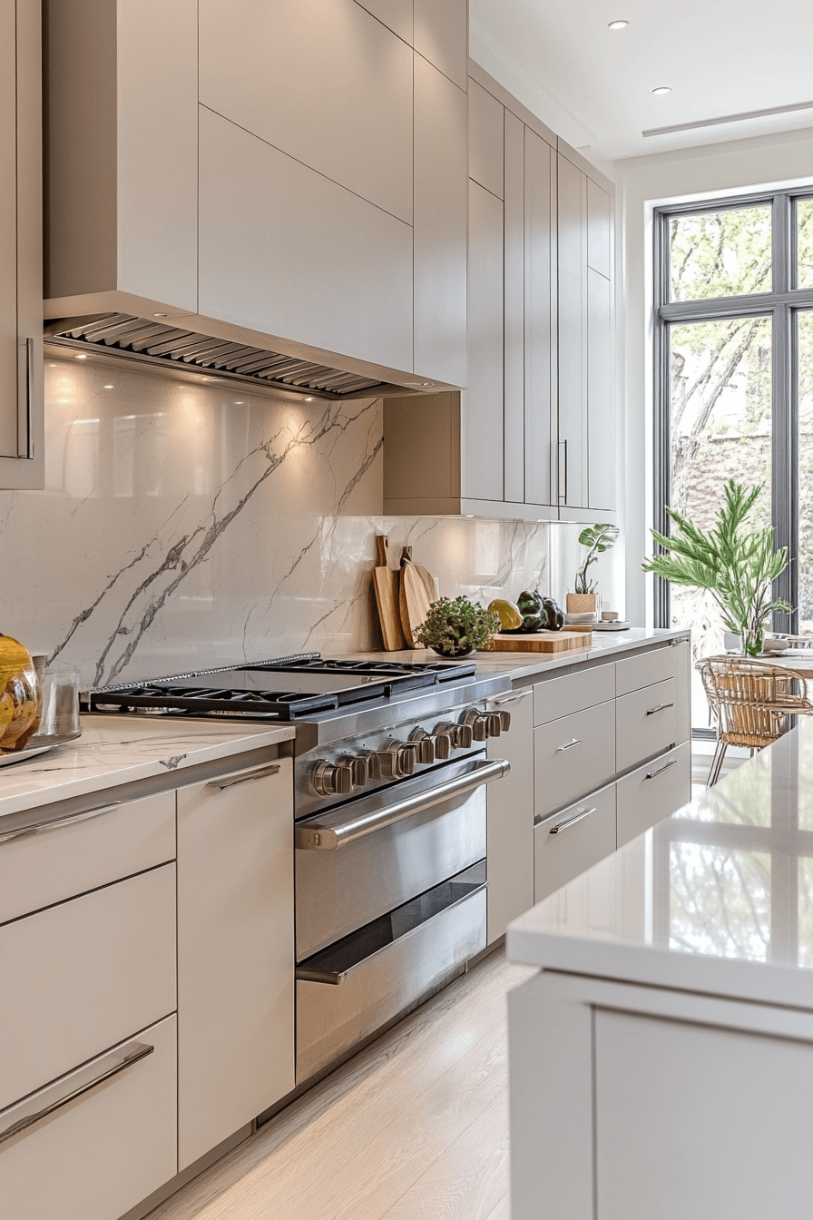 neutral backsplash kitchen